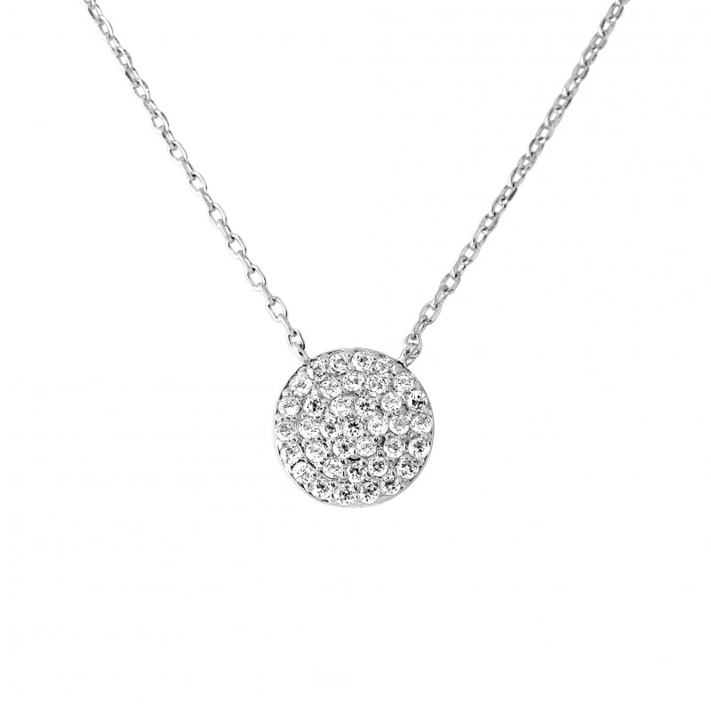 Collier "CERCLE DIAMANT" entièrement serti de Oxydes de Zirconium 