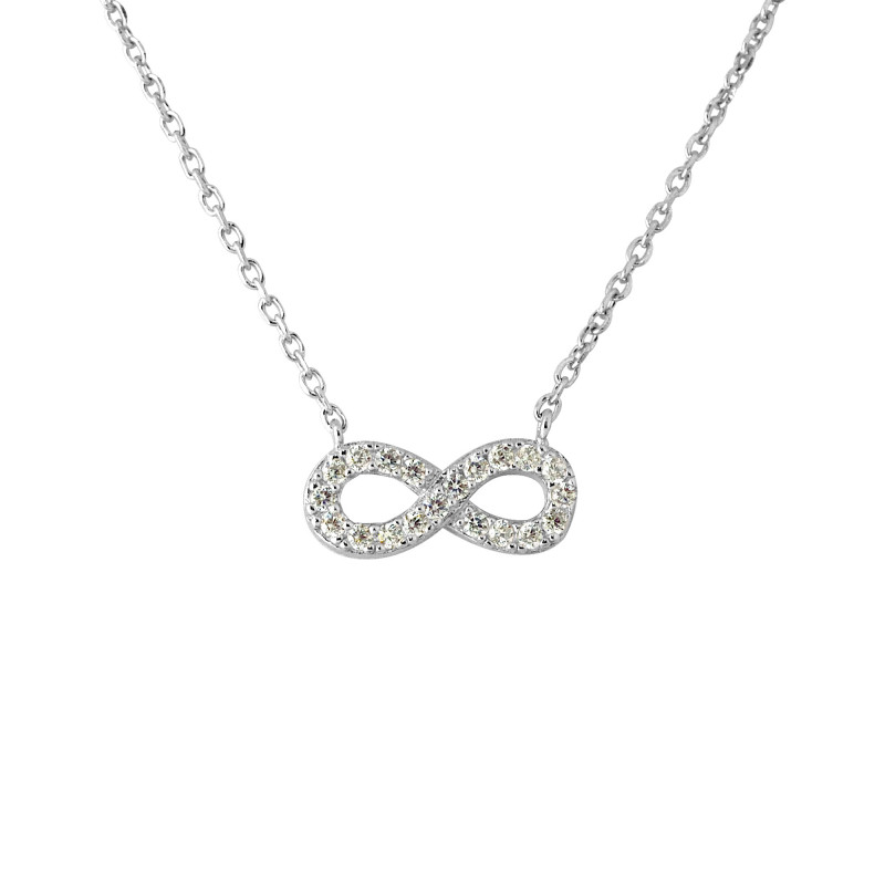 Collier "INFINI" entièrement serti de Oxydes de Zirconium 