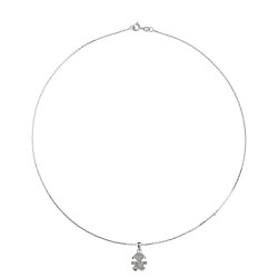 Collier "Cable" entièrement serti de Oxydes de Zirconium 