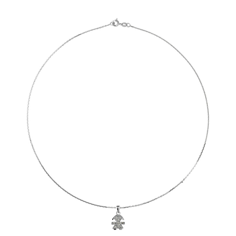 Collier "Cable" entièrement serti de Oxydes de Zirconium 