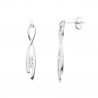 Boucles d'Oreilles Articulées Pendentif  Argent 925 Millièmes Rhodié  Oxydes de Zirconium