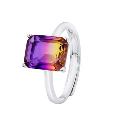 Bague motif "RECTANGLE" BICOLORE Ajustable 