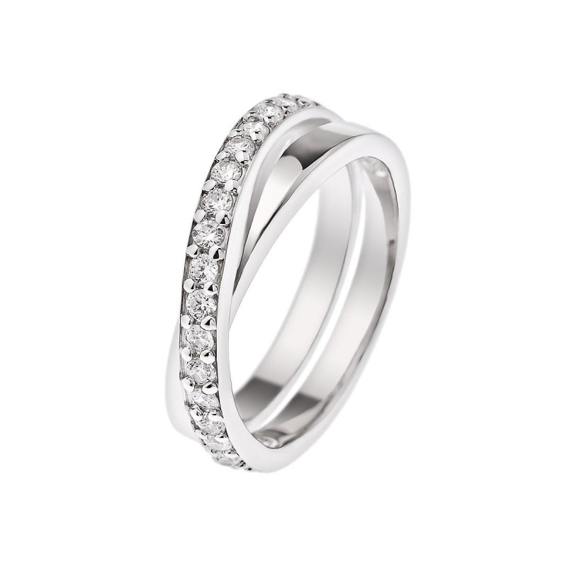 Alliance Croisée Tour complet  Argent 925 Millièmes Rhodié  Oxydes de Zirconium