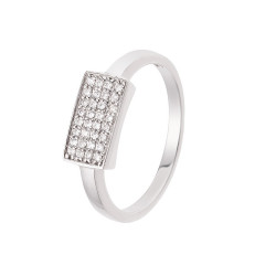 Bague Pavage Argent 925 Millièmes Rhodié  Oxydes de Zirconium
