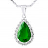 Collier motif "POIRE" Pierre en CRYSTAL Verte 