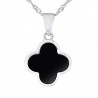 Collier motif "TREFLE" NOIR  