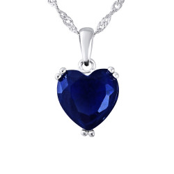 Collier motif "CUR" Pierre en CRYSTAL Bleu Marine 