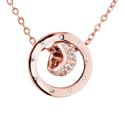 Collier motif "CUR ET ROND" serti d'Oxydes de Zirconium   