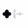 Boucles d'Oreilles motif "TREFLE NOIR" 