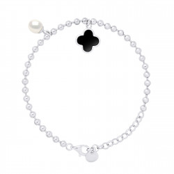 Bracelet motif "TREFLE" NOIR 