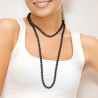 PERLINEA- Sautoir- Perle de Culture d'Eau Douce- Barroque 8-9 mm Black Tahiti- Bijou Femme