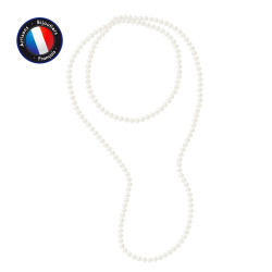 PERLINEA- Sautoir- Perle de Culture d'Eau Douce- Barroque 7-8 mm Blanc- Bijou Femme