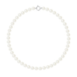 PERLINEA- Collier Perles de Culture- Diamètre 8-9 mm Blanc- Bijou Femme