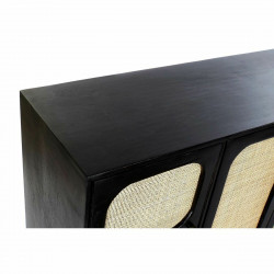 Buffet DKD Home Decor Noir Naturel Rotin Bois de manguier (150 x 40 x 78 cm)