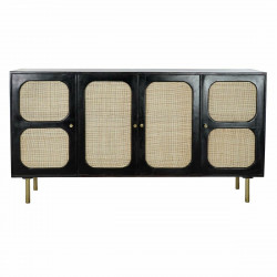Buffet DKD Home Decor Noir Naturel Rotin Bois de manguier (150 x 40 x 78 cm)