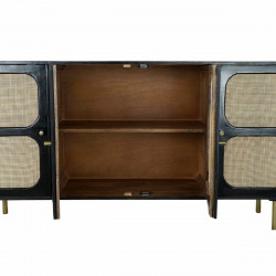 Buffet DKD Home Decor Noir Naturel Rotin Bois de manguier (150 x 40 x 78 cm)