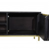 Meubles de télévision DKD Home Decor Noir Métal Doré Bois de manguier (147 x 40 x 51 cm)