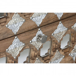 Caisson à Tiroirs Home ESPRIT Marron Noir Argenté Bois de manguier Miroir Indien 45 x 35 x 105 cm