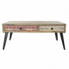 Table d'appoint DKD Home Decor 110 x 70 x 46 cm Noir Métal Marron Multicouleur Bois de manguier