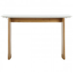 Table d'appoint Home ESPRIT Blanc Marron Marbre Bois de manguier 120 x 38 x 77 cm