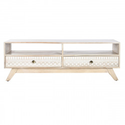 Meubles de télévision DKD Home Decor Blanc Naturel Bois de manguier 130 x 40 x 45 cm